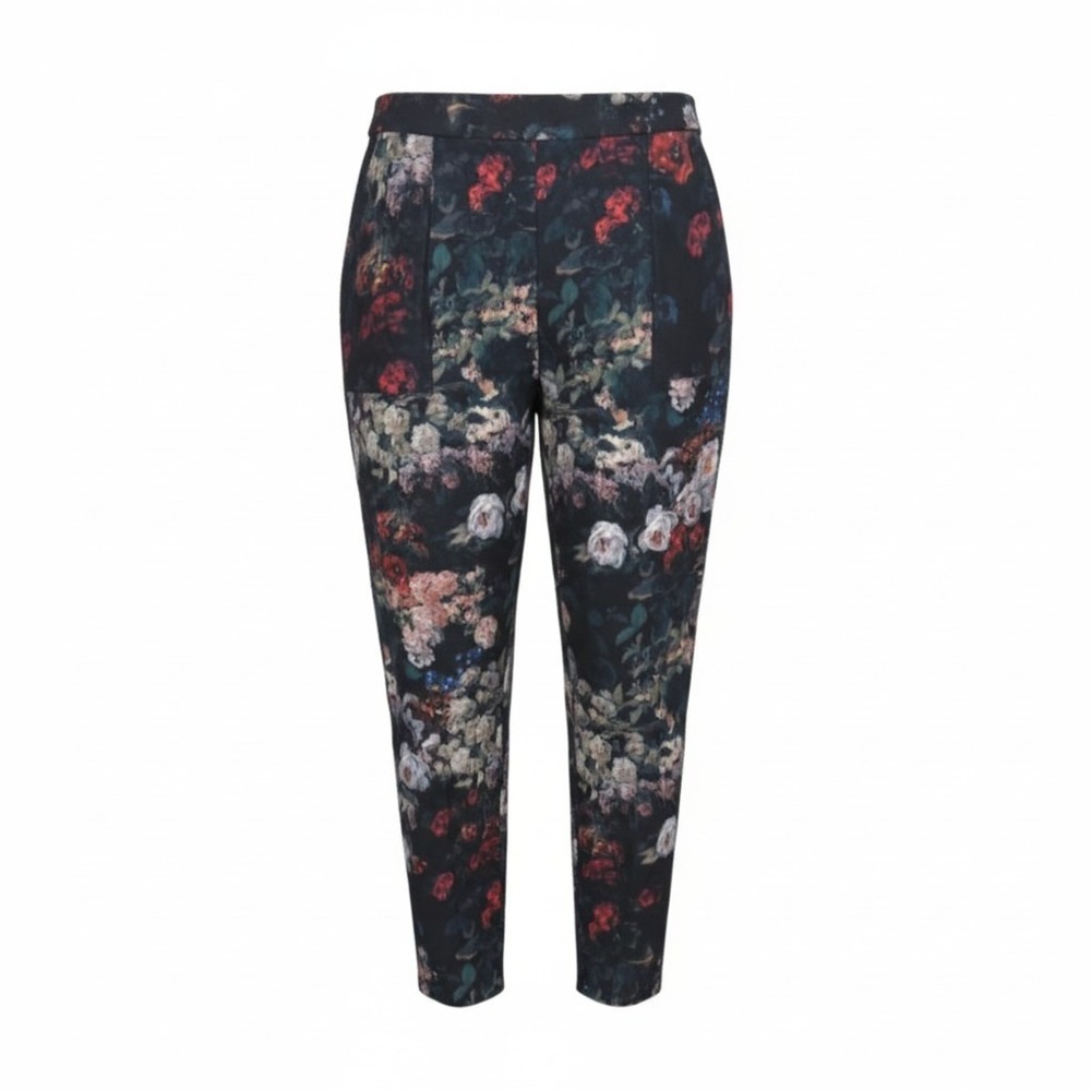 BlackMilk Tapered Leggings Sz XXL Dark Floral High Rise Pockets Whimsigoth Artsy